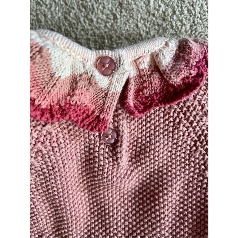 CYNTHIA ROWLEY little girls knit sweater dress blush pink size 6-9 months